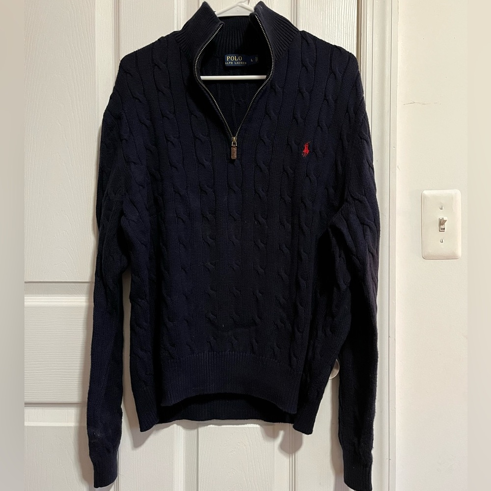 Polo men’s large quarter zip sweater.